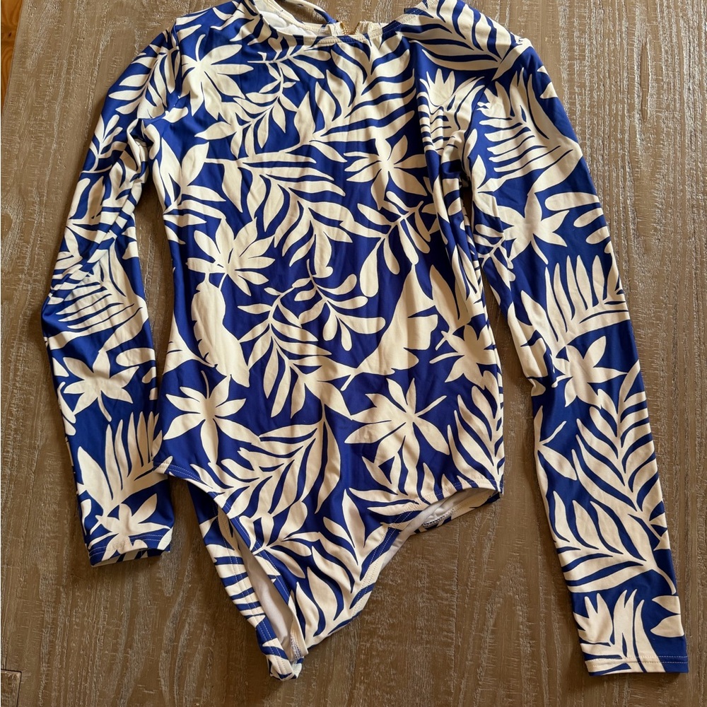 Kate Spade Blue and White Floral One Piece Swimsuit